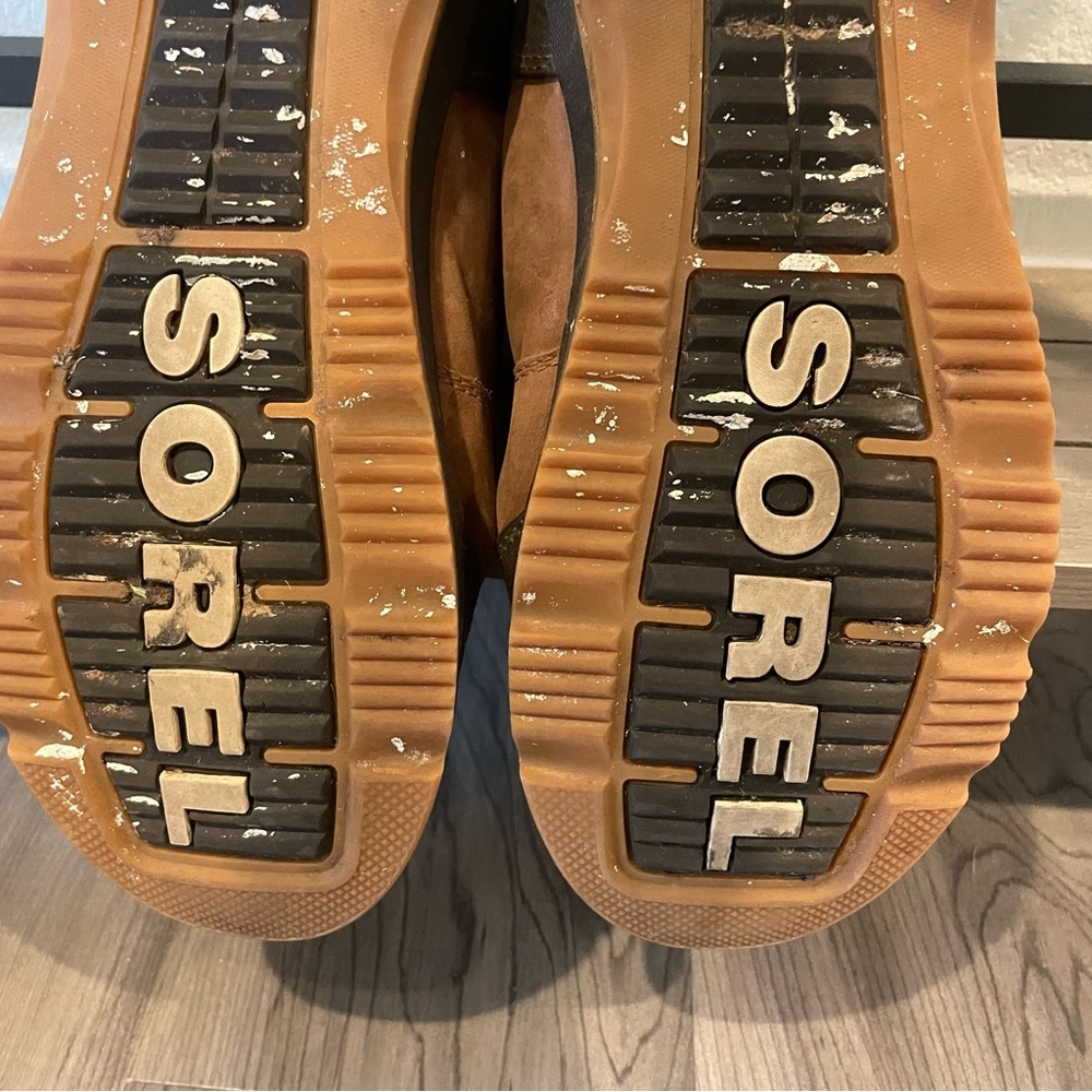 Sorel Men’s Tan Brown Leather Waterproof Boots Size 11.5 Rugged Lace-Up - Picture 12 of 13